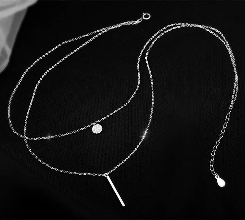 925 Sterling Silver Double Layer Necklace